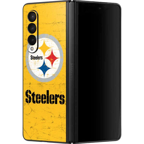 NFL Pittsburgh Steelers - Alternate Distressed Galaxy Z Fold3 5G Skin